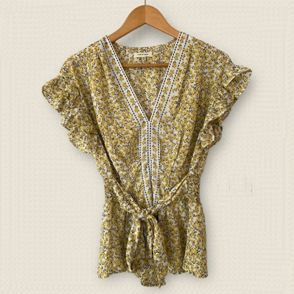 MAX Studio Floral Ruffle Blouse